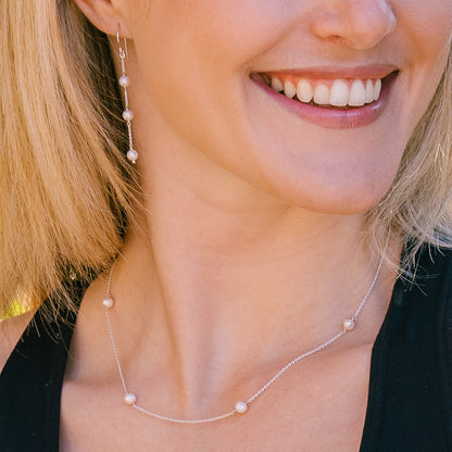 Southern Gates®  Ariel 3 Pearl Station Earrings