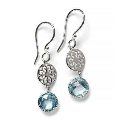 Southern Gates® Blue Topaz Heart Scroll Earrings