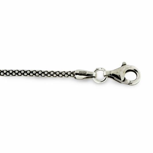 Oxidized Sterling Silver 1.6mm Popcorn Chain