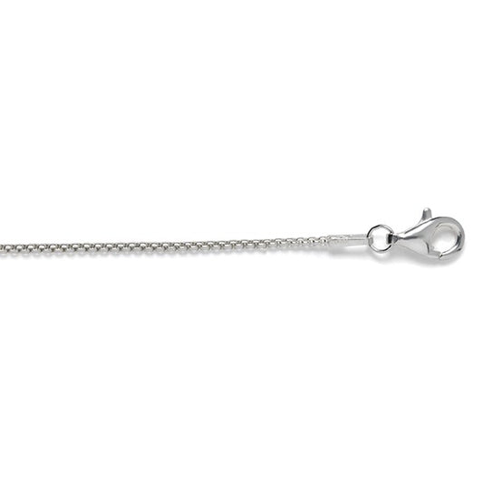 Rhodium Sterling Silver 1.6mm Rounded Box Chain