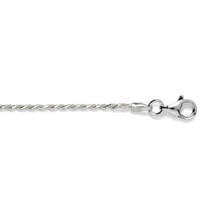 Sterling Silver 1.5mm Diamond Cut Rope Chain