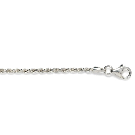 Sterling Silver 2mm Diamond Cut Rope Chain