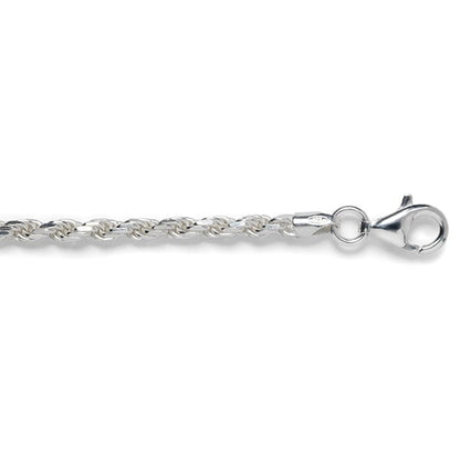 Sterling Silver 2.7mm Diamond Cut Rope Chain