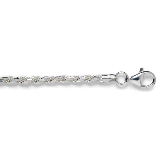 Sterling Silver 2.7mm Diamond Cut Rope Chain